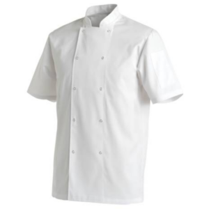 CHEF EQUIP X LARGE WHITE SHORT SLEEVE LAUNDRY COAT