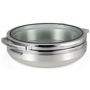 TIGER ROUND WITH GLASS LID INDUCTION CHAFING DISHES T-COLLECTION S/STEEL