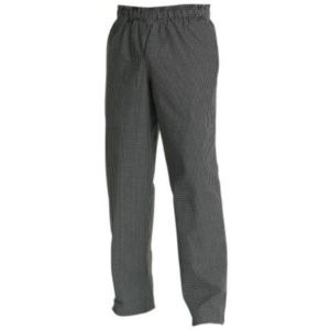 CHEF EQUIP X LARGE BLACK/WHITE BAGGY CHEF TROUSERS