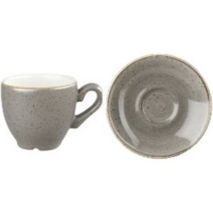 CHURCHILL ESPRESSO SAUCER STONECAST PEPPERCORN GREY